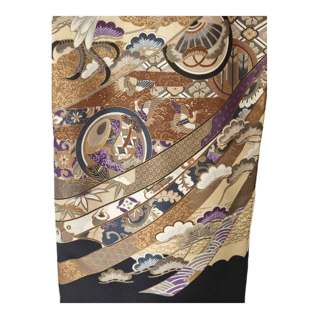 Vintage Furisode Kimono Kinder Set Adler 116 und 122