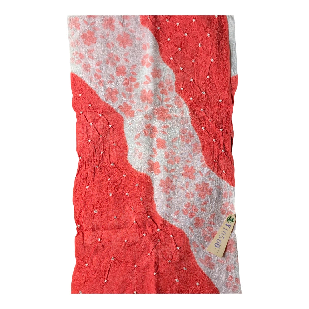 Obiage aus Seide Orange Shibori ungetragen