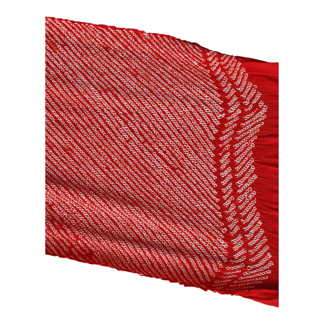 Vintage Obiage Rot Shibori Seide Streifen