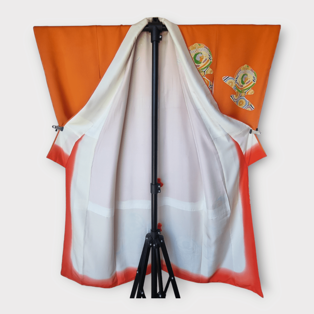Vintage Houmongi-Tsukesage Kimono Damen Phoenix