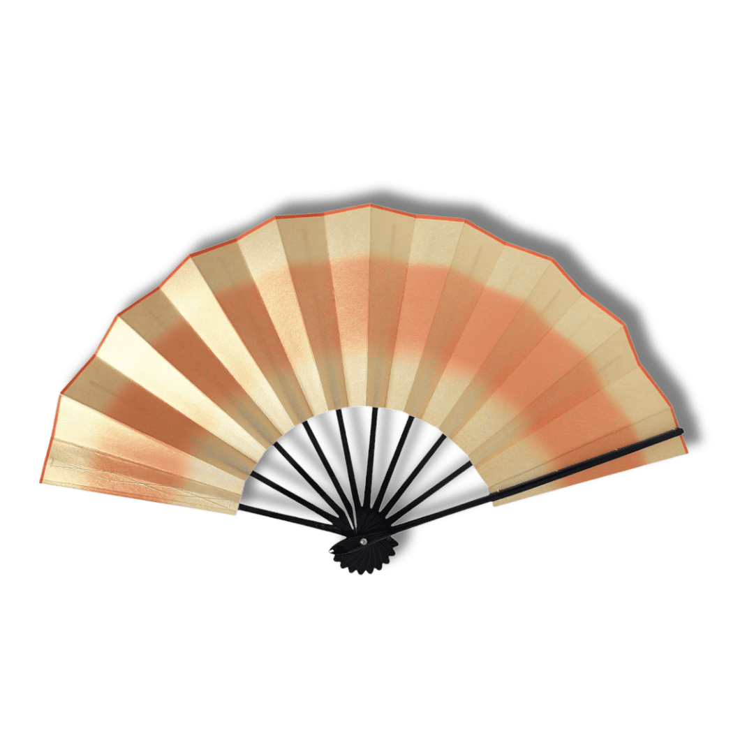 Vintage Mai-Ougi japanischer Handfächer Tanzfächer Sonnenaufgang