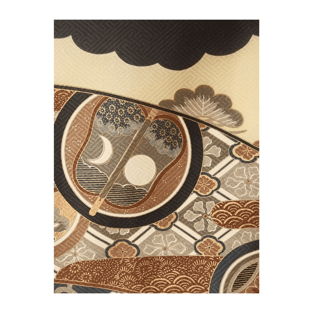 Vintage Furisode Kimono Kinder Set Adler 116 und 122