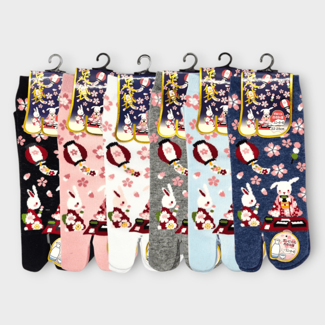 Tabi Socken Zehensocken Usagi Hanami Schwarz #farbe_Schwarz