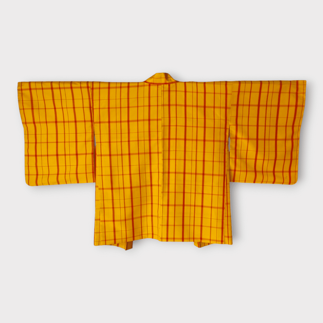Vintage Ensemble Damen Kimono + Haori kariert
