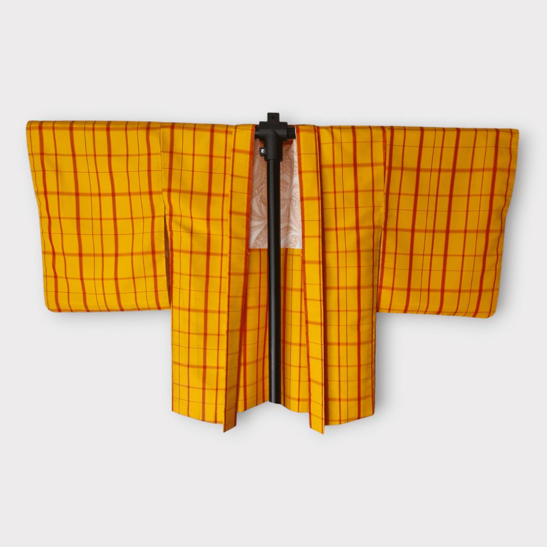 Vintage Ensemble Damen Kimono + Haori kariert