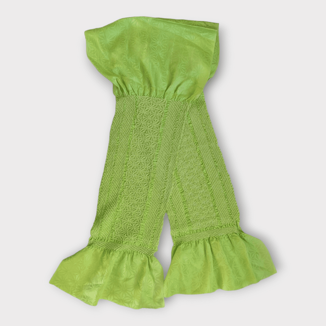 Vintage Obiage grün Shibori Seide Shippo