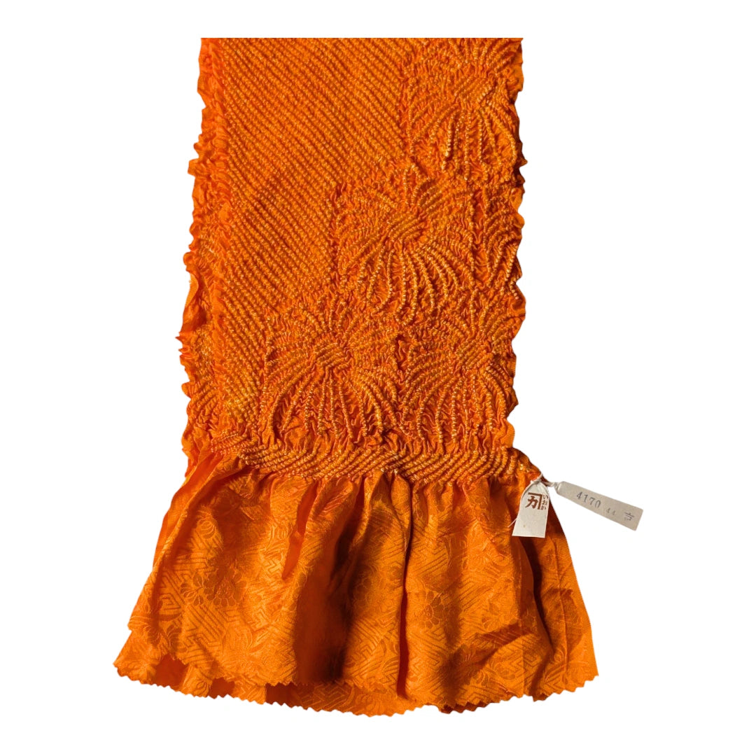 Obiage aus Seide in Orange Shibori ungetragen
