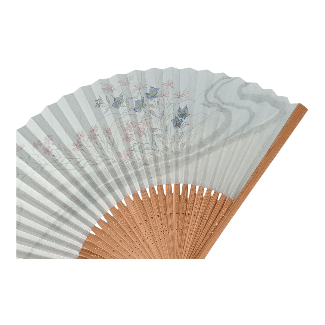Vintage japanischer Sensu Handfächer floral