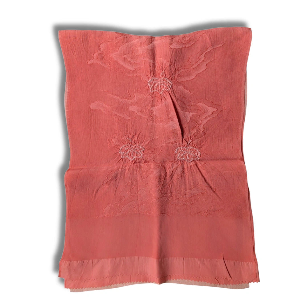Obiage aus Seide in Apricot mit Shibori