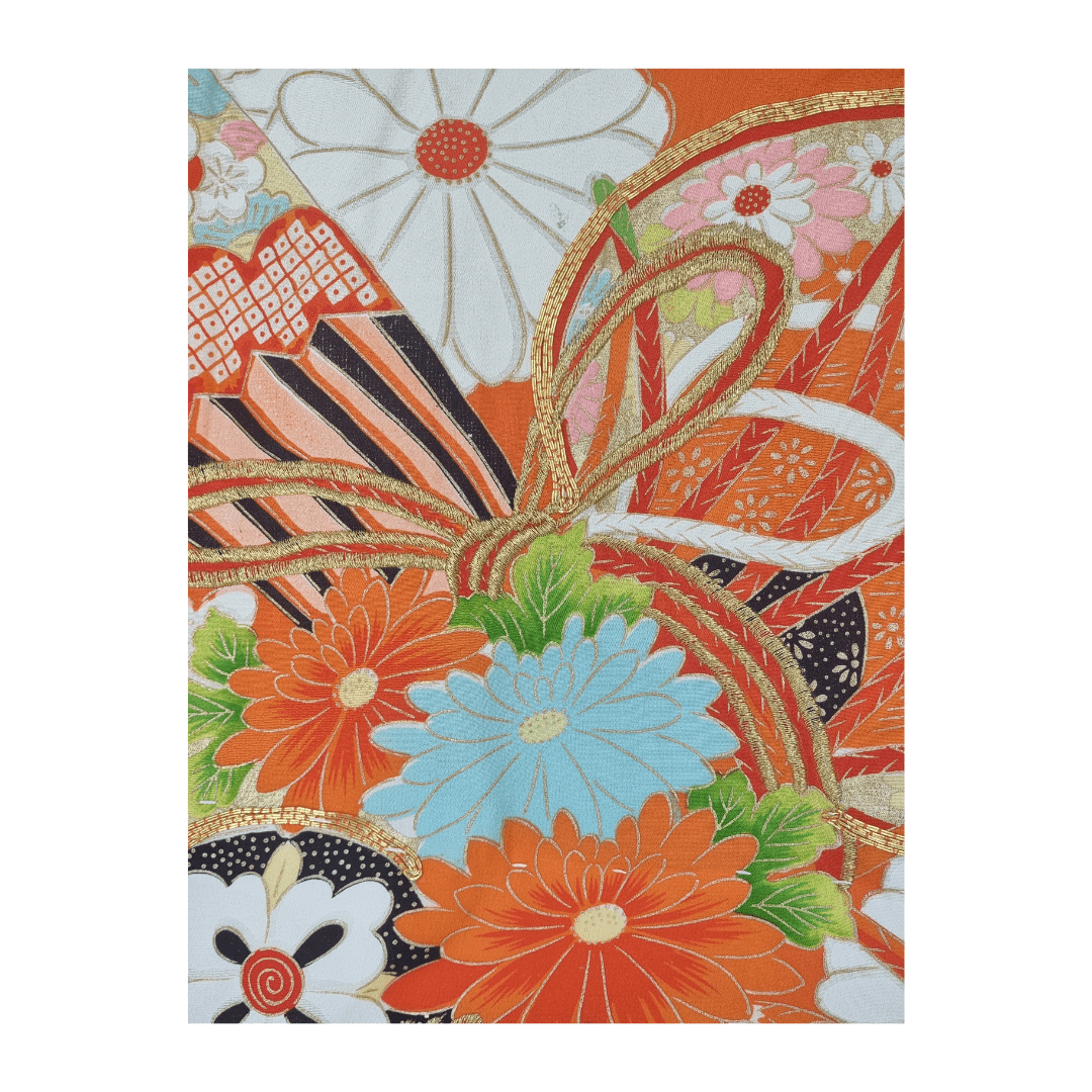 Vintage Furisode Kimono Kinder Trommel Gr. 86 / 116