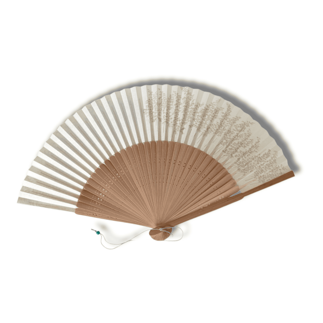 Vintage japanischer Sensu Handfächer Natur