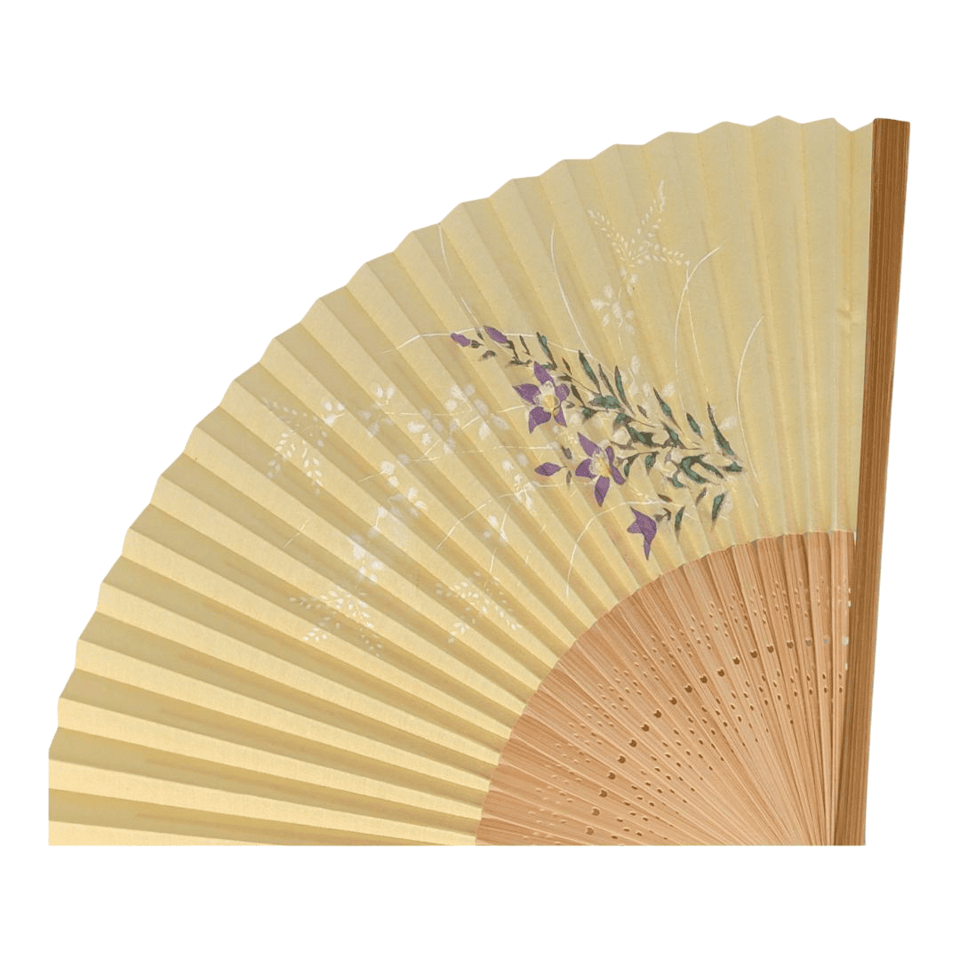 Vintage japanischer Sensu Handfächer Blumen