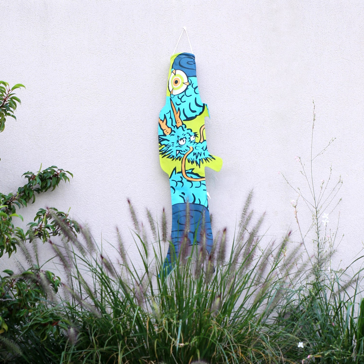 Koinobori Pop Art Drache blau Größe M #farbe_Drache blau