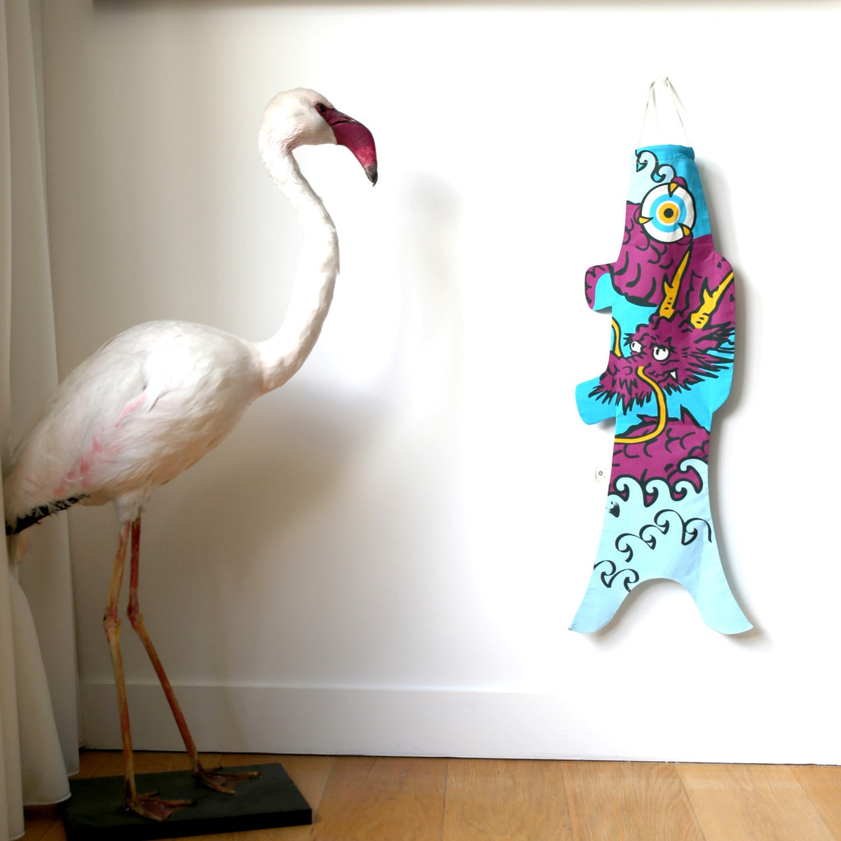 Koinobori Pop Art Drache lila Größe S #farbe_Drache lila