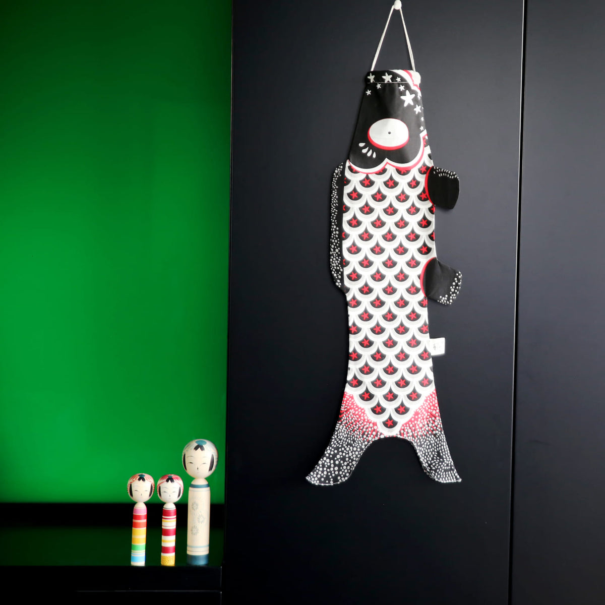 Koinobori Schwarz Sterne Größe S #farbe_Schwarz