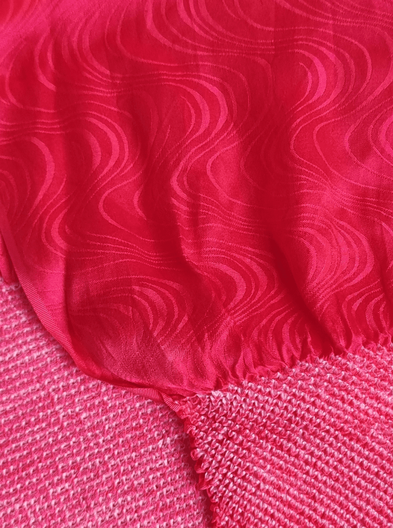 Vintage Obiage Neonpink Seide