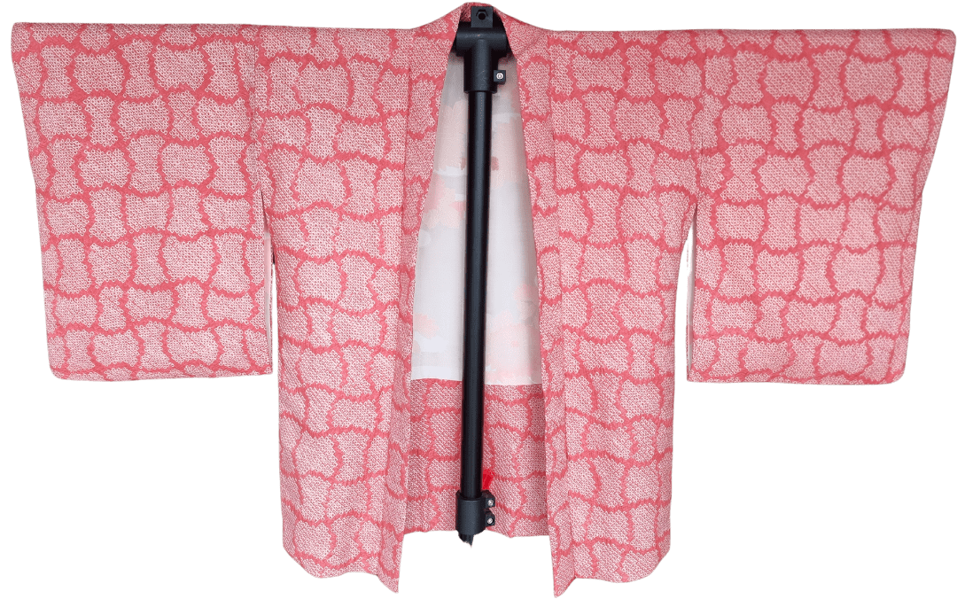 Vintage Haori Damen Shibori rosa Fundo-Tsunagi