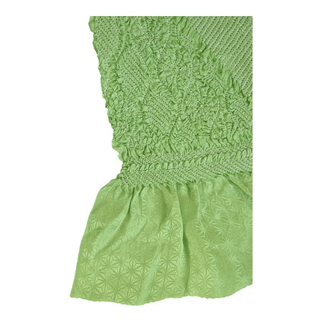 Vintage Obiage grün Shibori Seide Tatewaku
