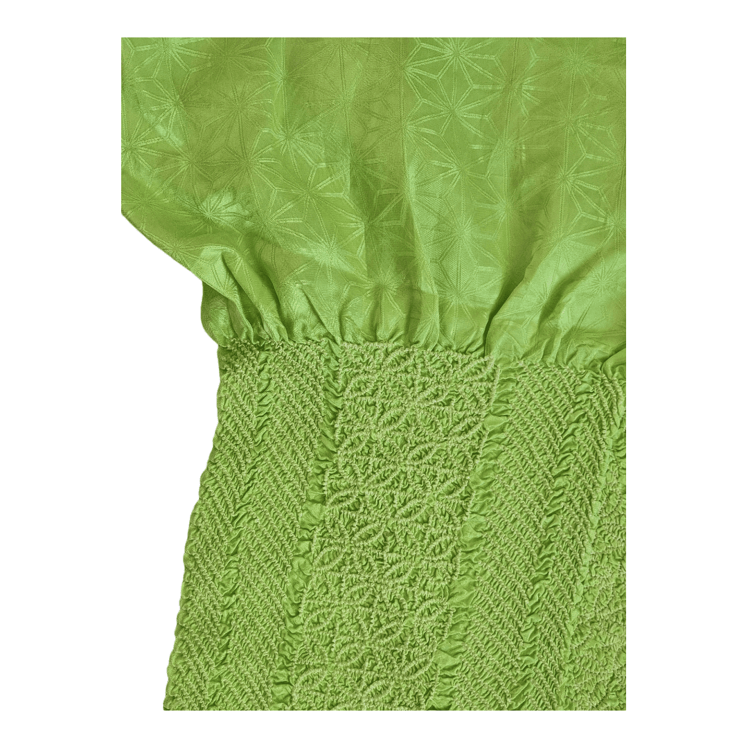 Vintage Obiage grün Shibori Seide Shippo