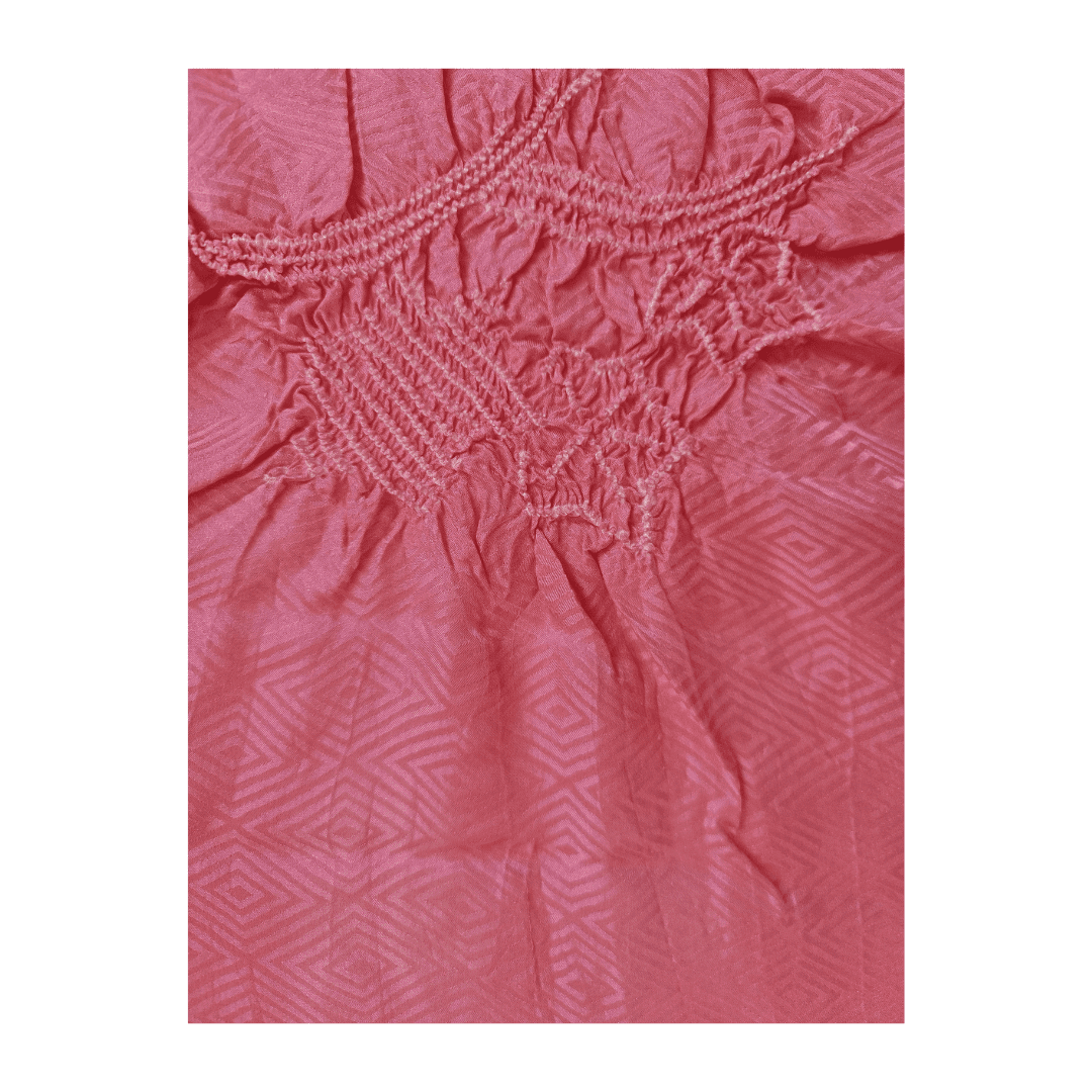 Vintage Obiage Lachs Shibori Seide