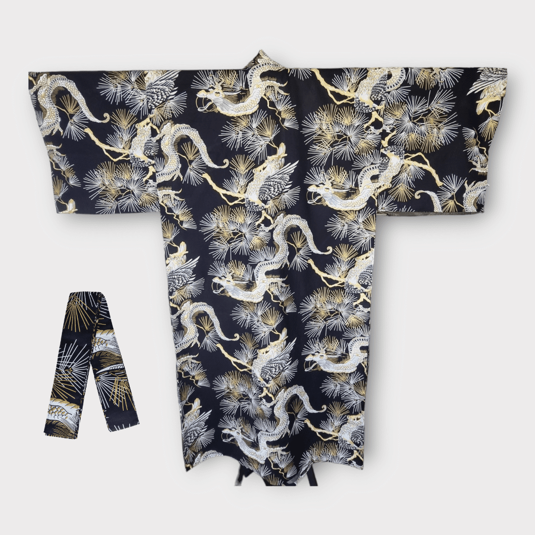 Yukata Herren Drache und Adler inkl. Obi