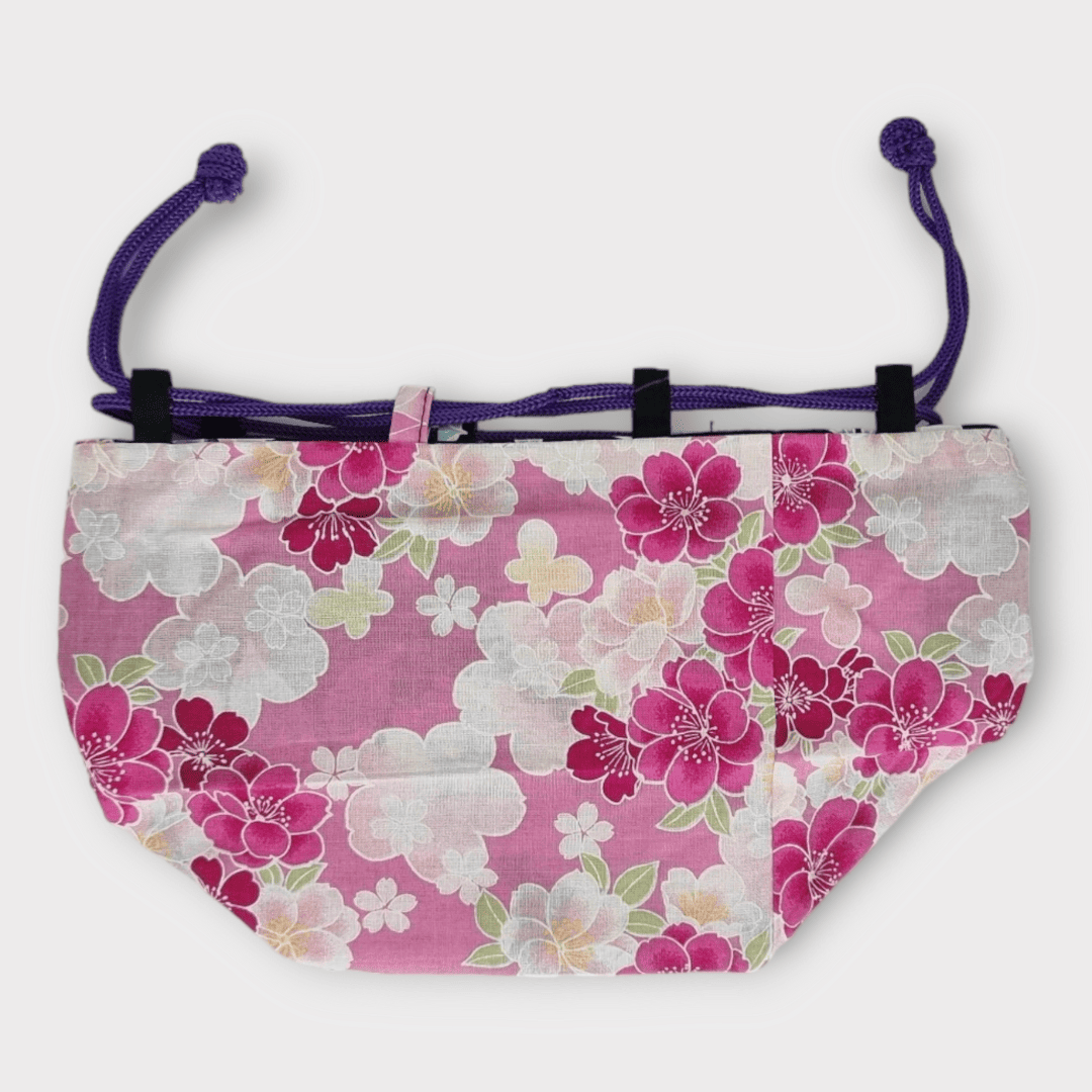 Kinchaku Beutel Wendetasche Schwarz-Pink