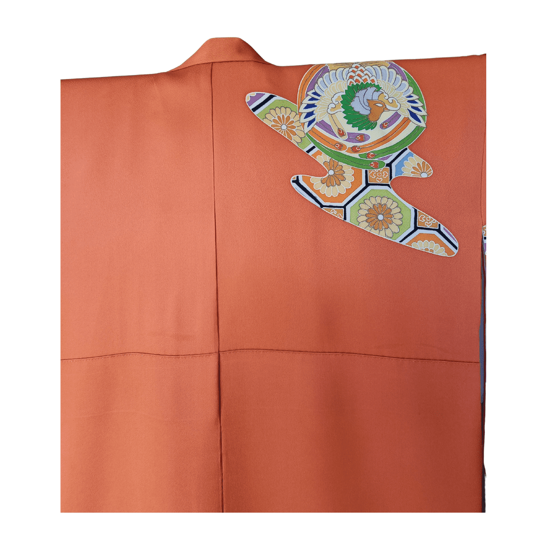 Vintage Houmongi-Tsukesage Kimono Damen Phoenix