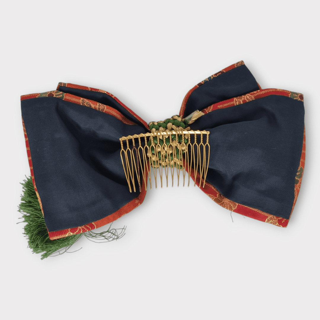 Vintage Kanzashi Schleife Rot / Braun
