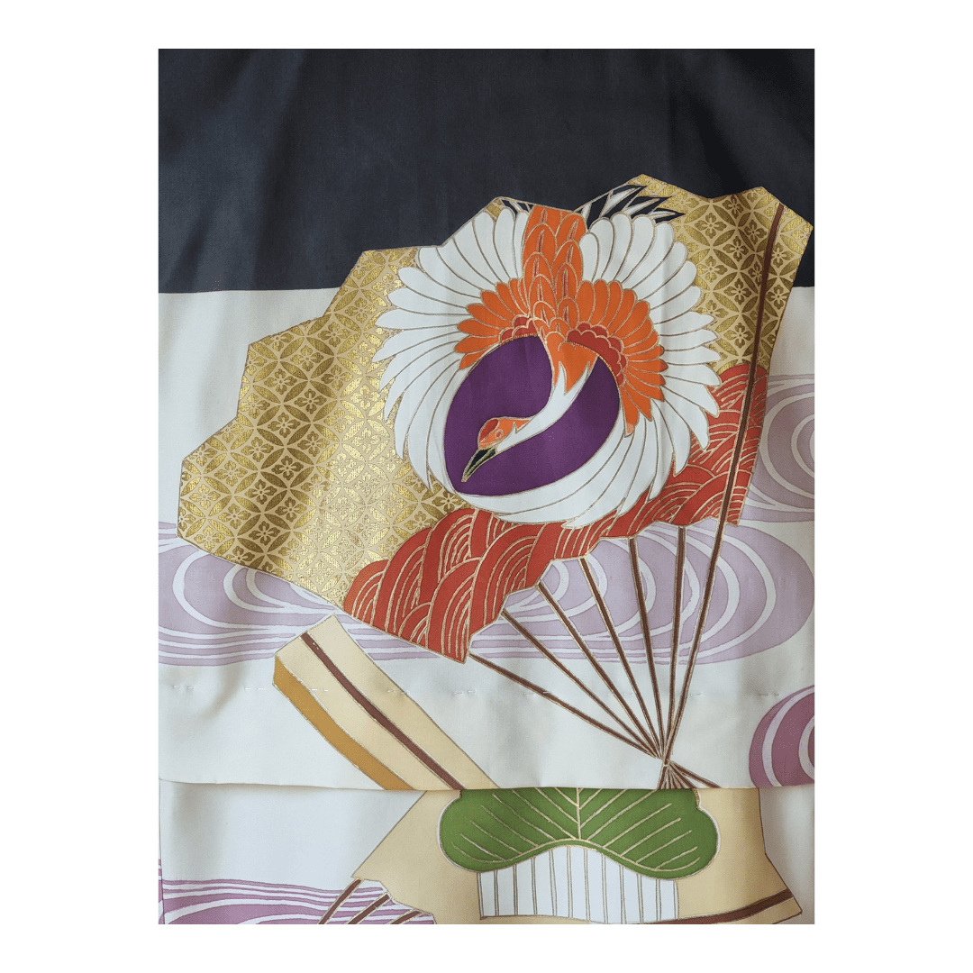 Vintage Furisode Kimono Kinder Kraniche 110, 116 und 122