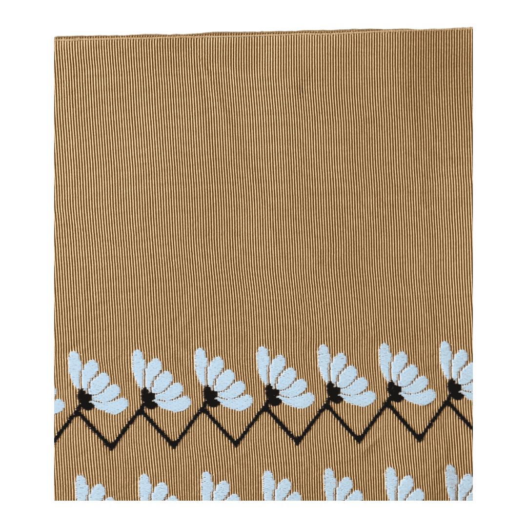 Vintage Hitoe-Obi Braun Blumen