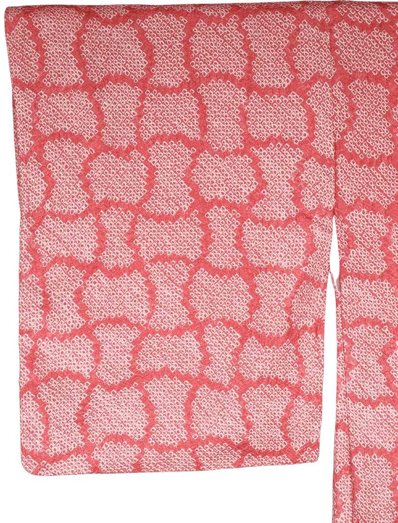 Vintage Haori Damen Shibori rosa Fundo-Tsunagi