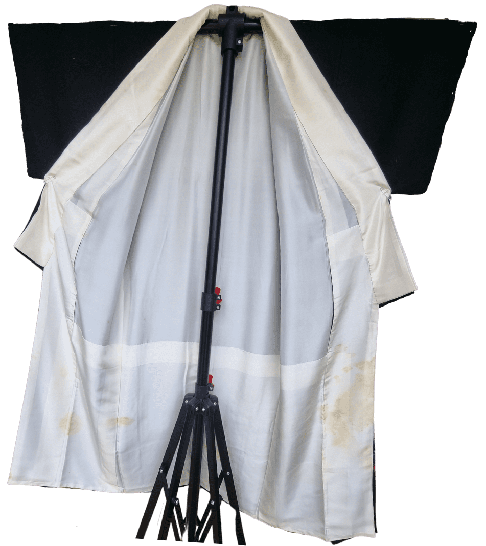 Vintage Kuro-Tomesode Kimono Damen Wald