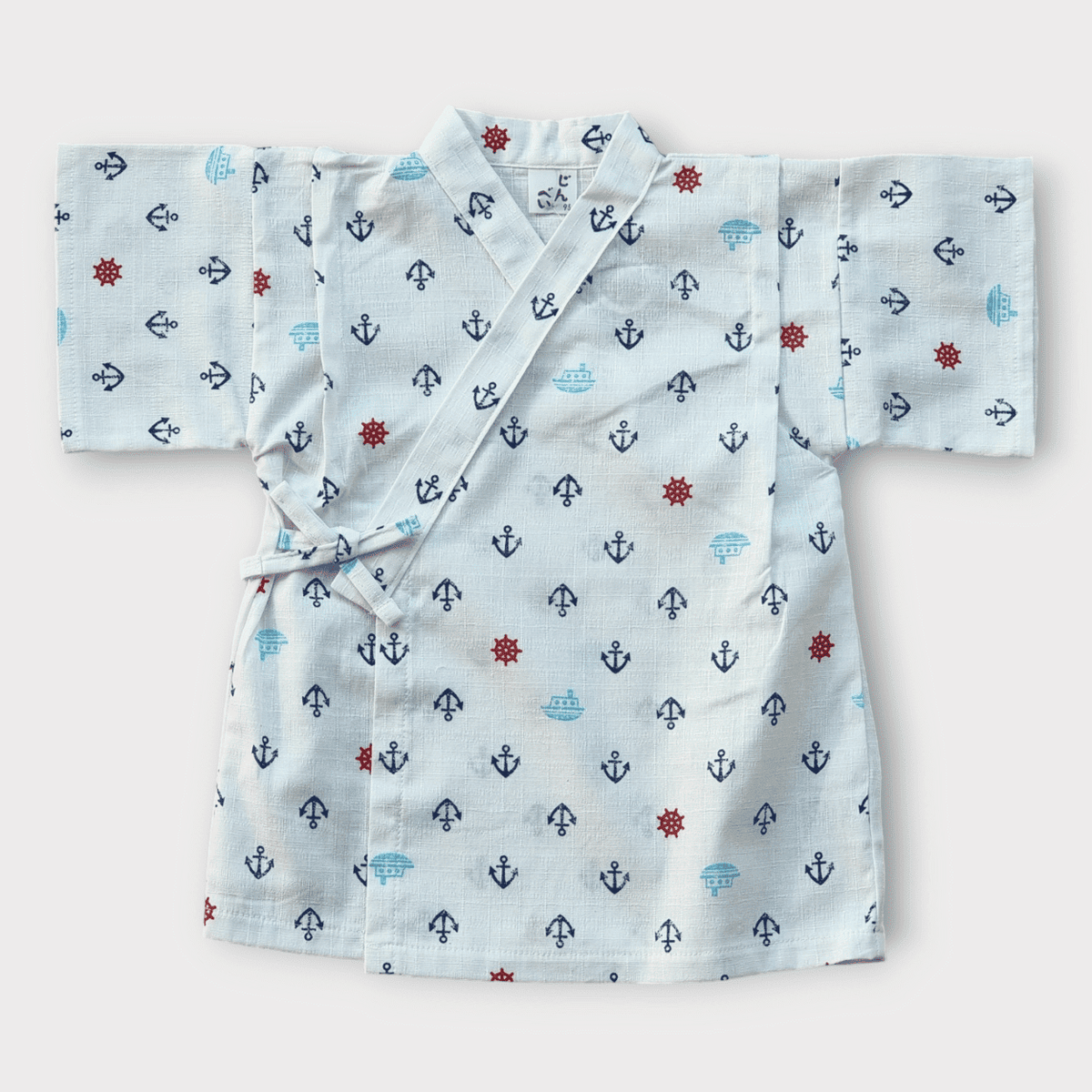 Weißer Jinbei mit Maritim Motiv Gr. 92-98