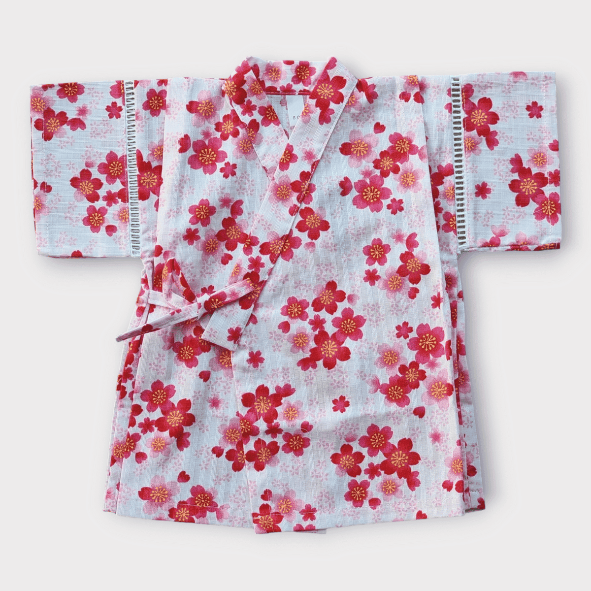 Rosa Jinbei mit Kirschblüten Gr. 80
