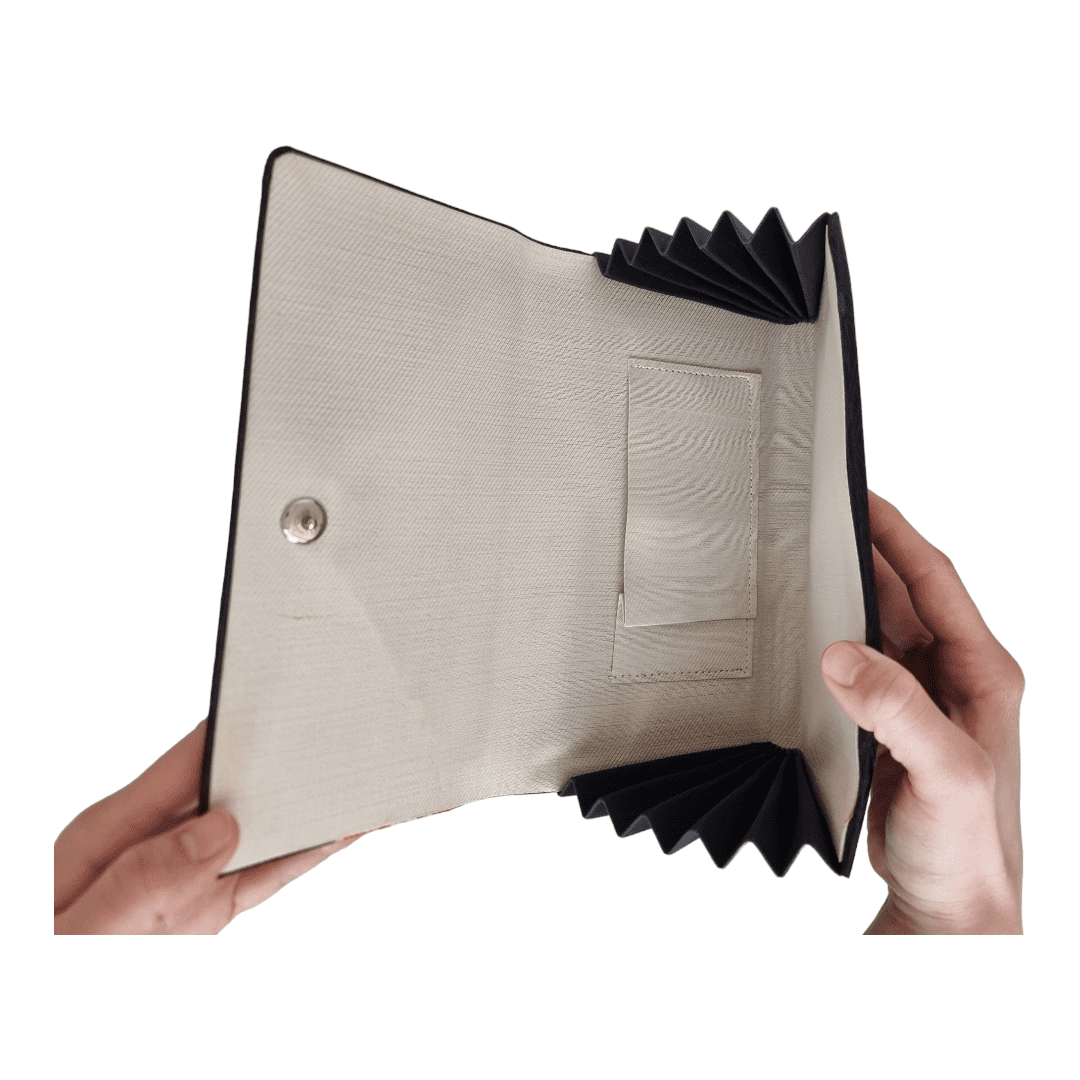 japanische Vintage Handtasche Clutch schwarz Sensu