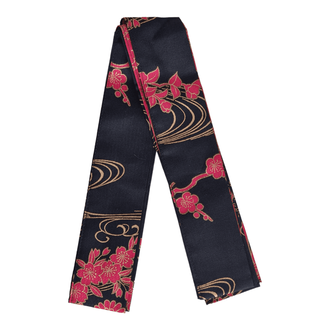 Plus Size Yukata Kawa Schwarz inkl. Obi #farbe_Schwarz