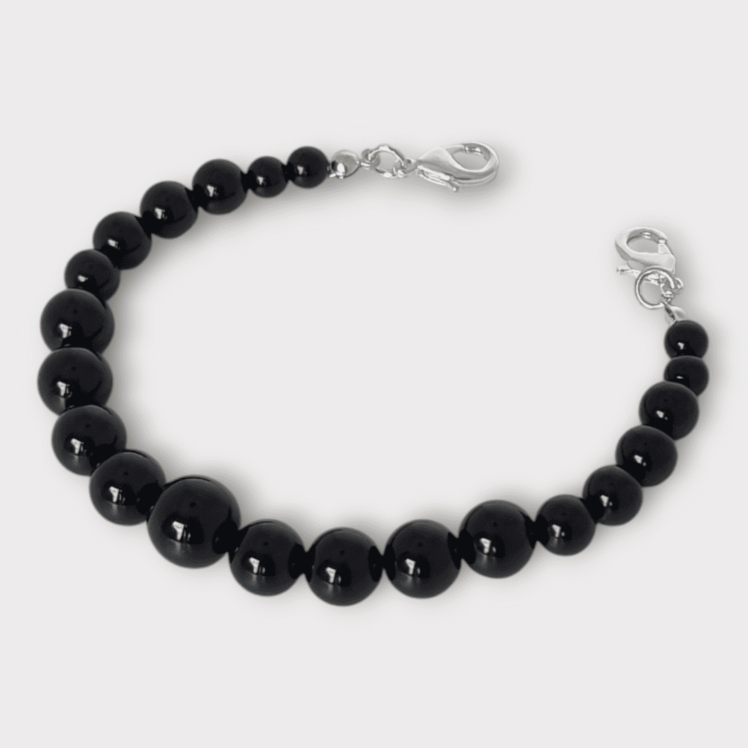 Haori Himo Kette Schwarz Onyx
