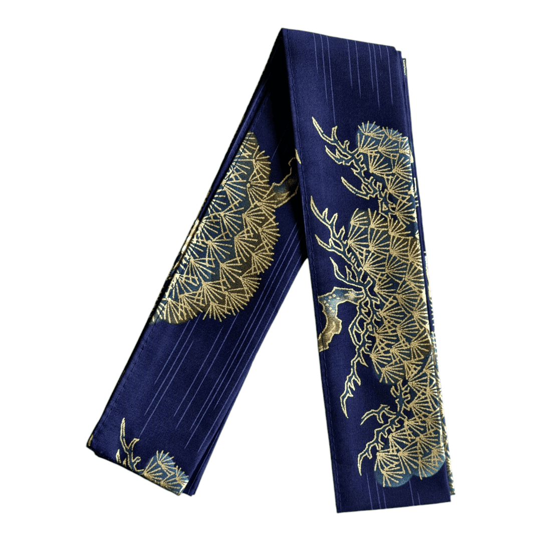 Yukata Herren blau Kranich inkl. Obi
