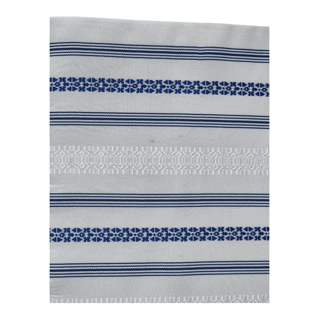 Vintage Nagoya shitate Nagoya Obi Blau / Weiß Hakata
