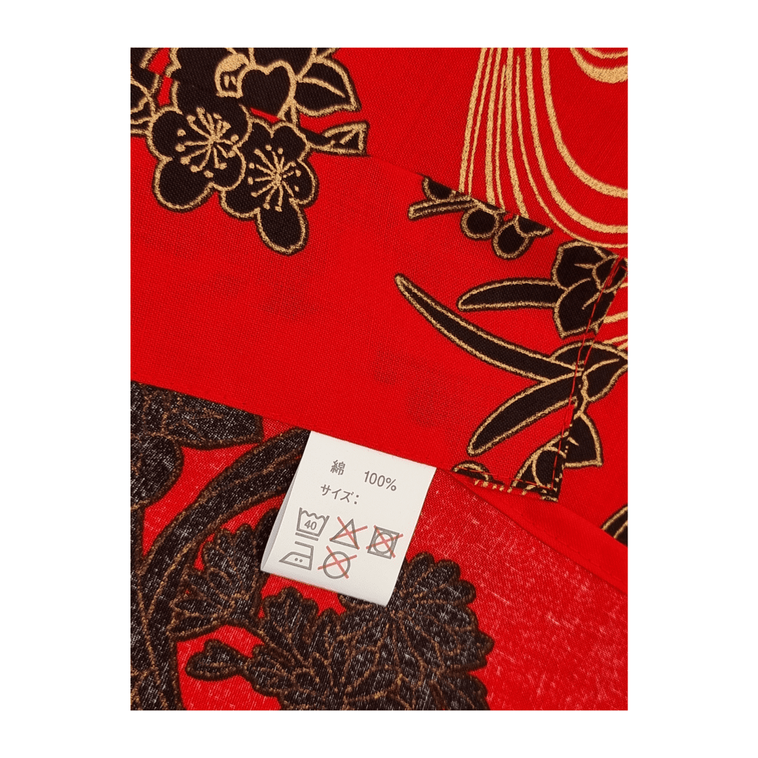 Plus Size Yukata Kawa Rot inkl. Obi #farbe_Rot