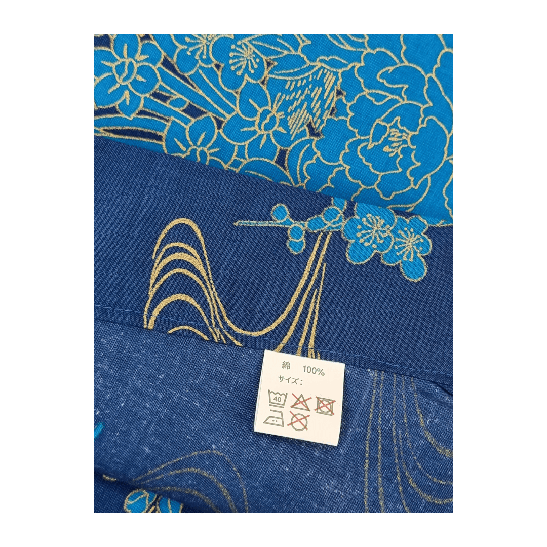 Plus Size Yukata Kawa Blau inkl. Obi #farbe_Blau