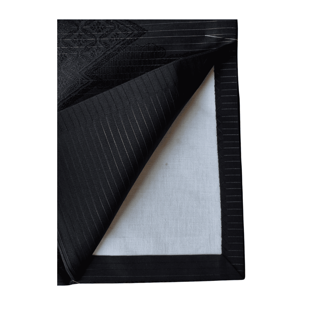 Vintage Hiraki shitate Nagoya Obi Schwarz Matsukawabishi ungetragen