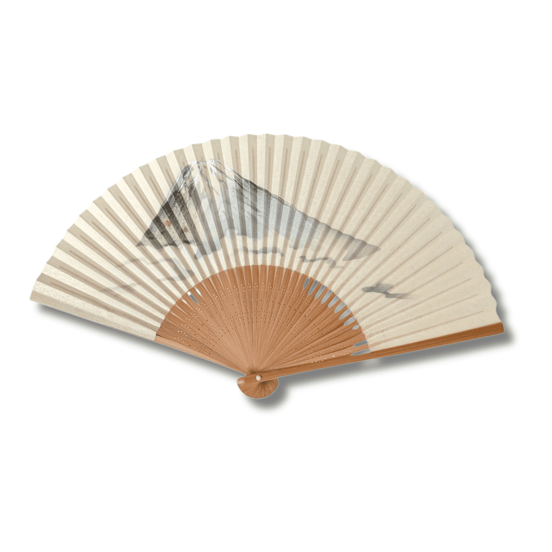Vintage japanischer Sensu Handfächer Mt. Fuji