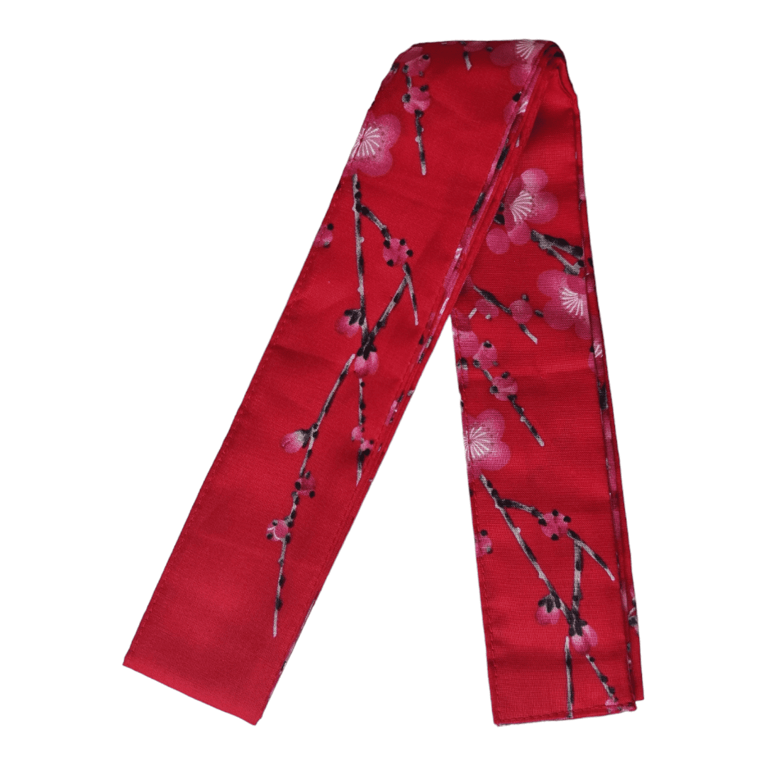 Plus Size Yukata Pflaumenblüte Rot inkl. Obi #farbe_Rot