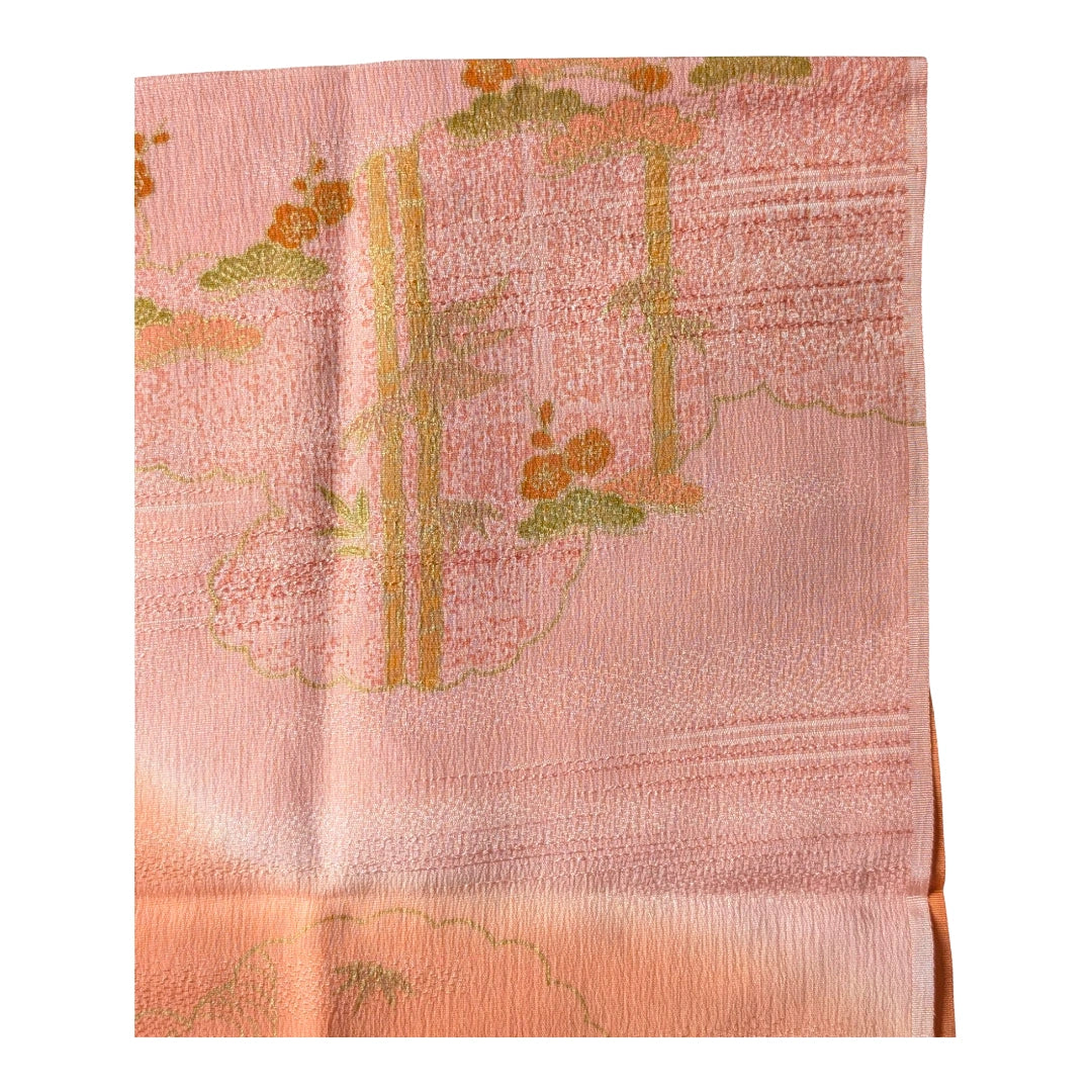 Obiage aus Seide Orange mit Gold