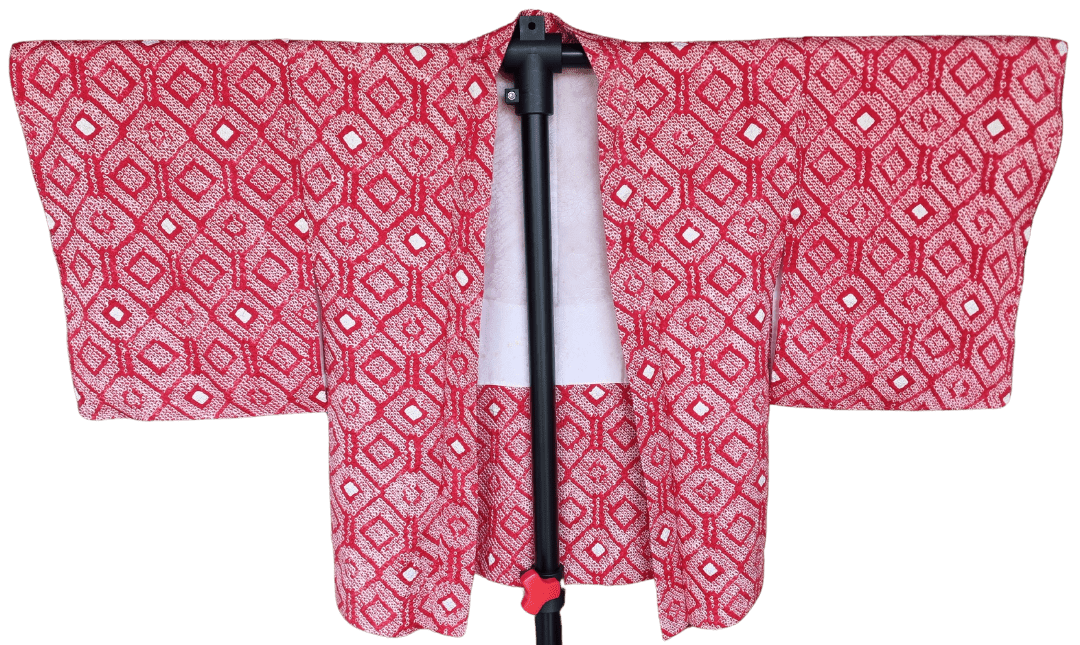 Vintage Haori Damen Shibori rot Kuginuki Tsunagi