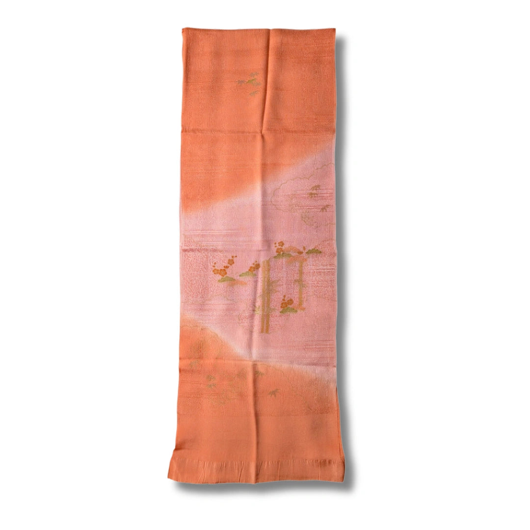 Obiage aus Seide Orange mit Gold