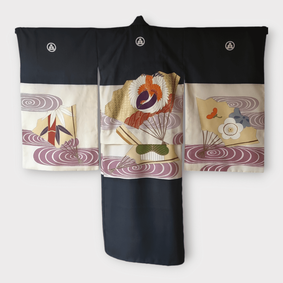 Vintage Furisode Kimono Kinder Kraniche 110, 116 und 122