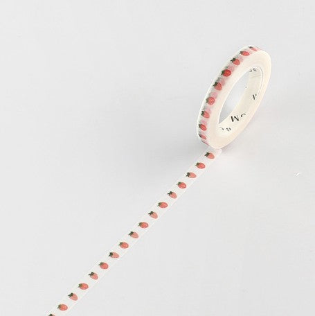 BGM Washi Tape Rolle weiß mit Erdebeeren #farbe_Erdbeere