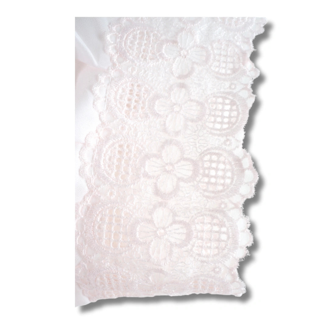 Damen Hada-Juban weiß mit rosa Spitze – Größe M
